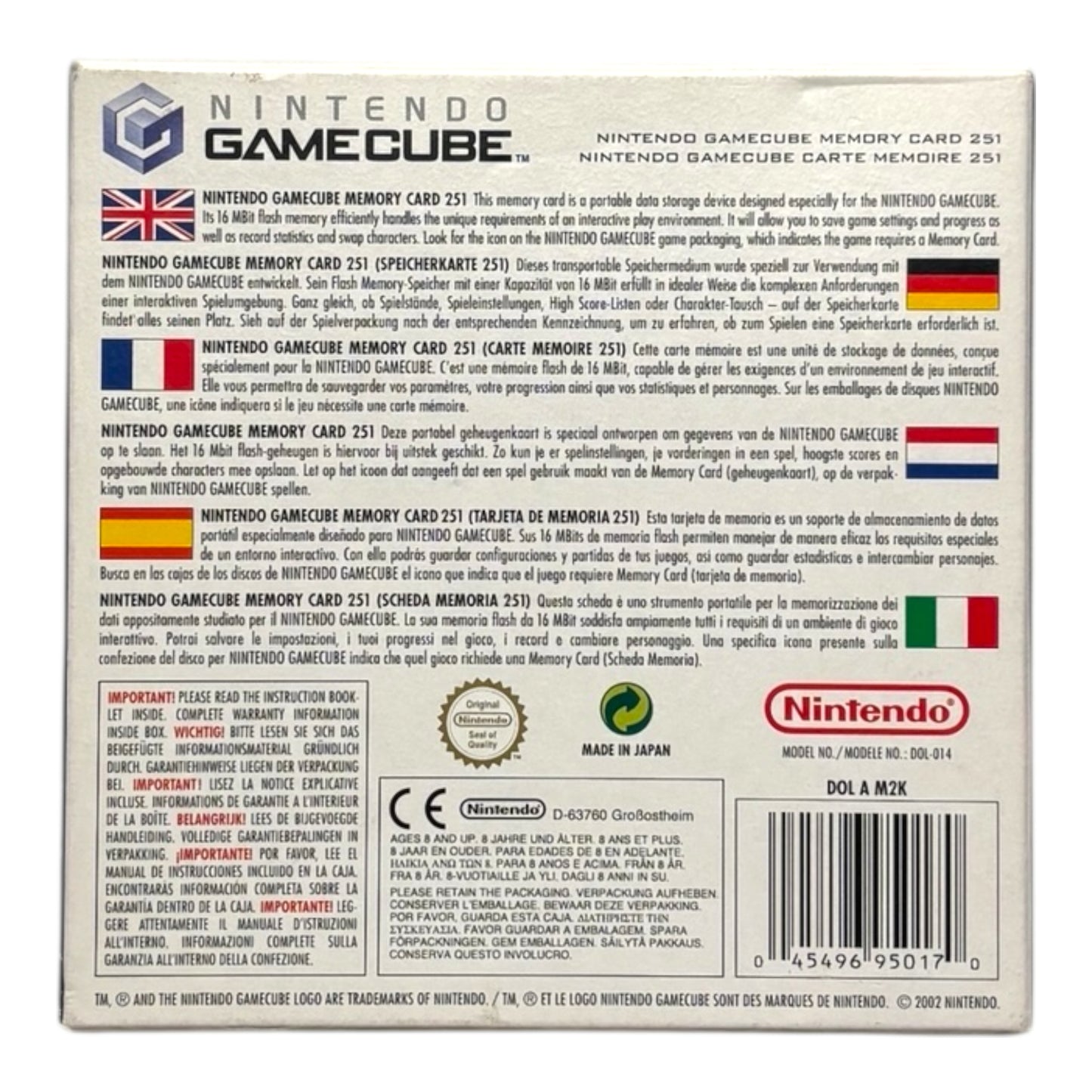 Nintendo Gamecube Memory Card 251