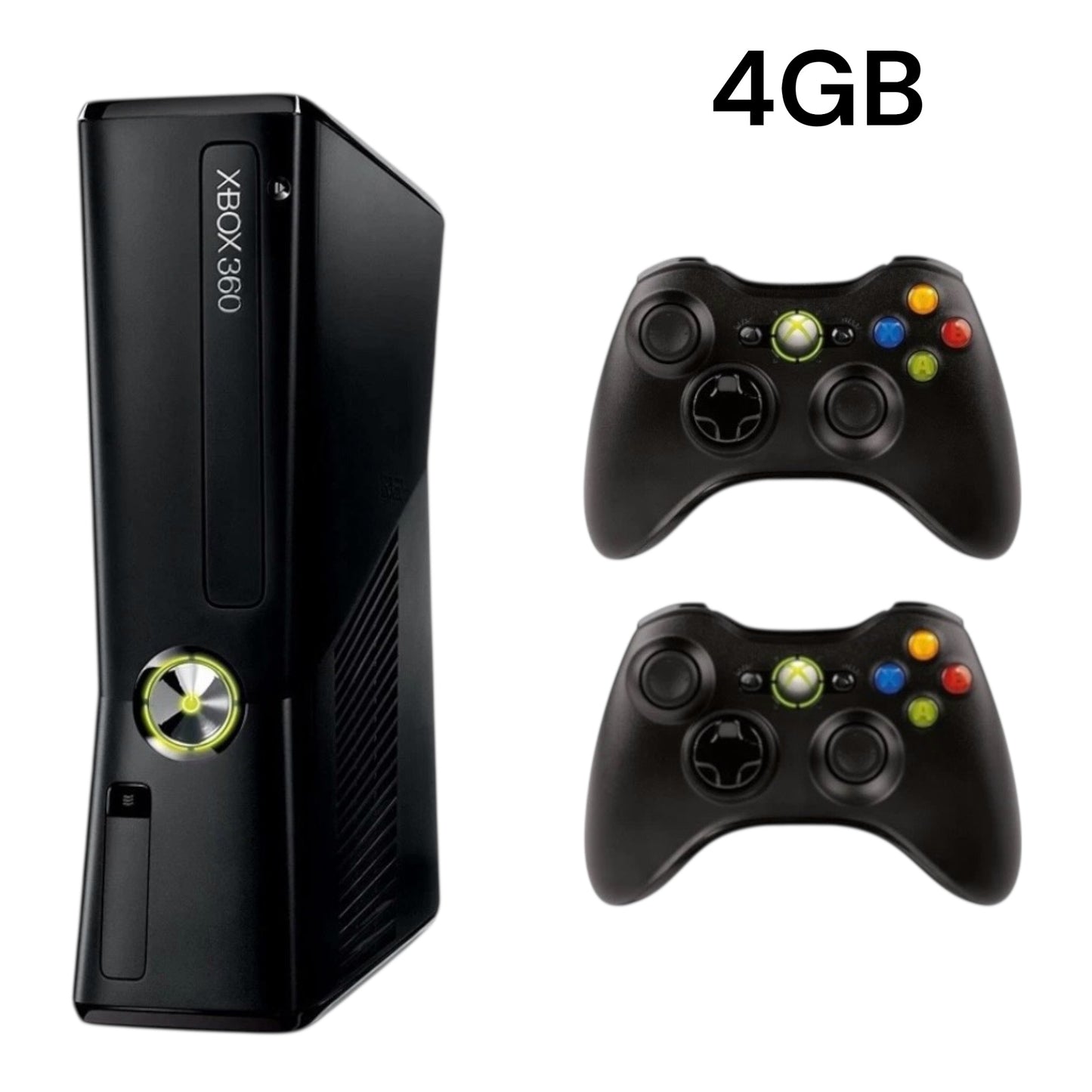 Xbox 360 Slim 4GB + 2 Controller’s