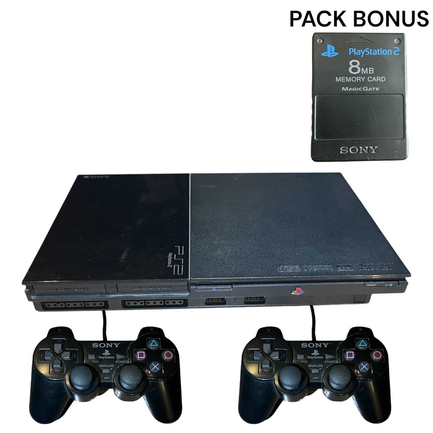 Playstation 2 Console Slim + 2 Controller's + Memory Card