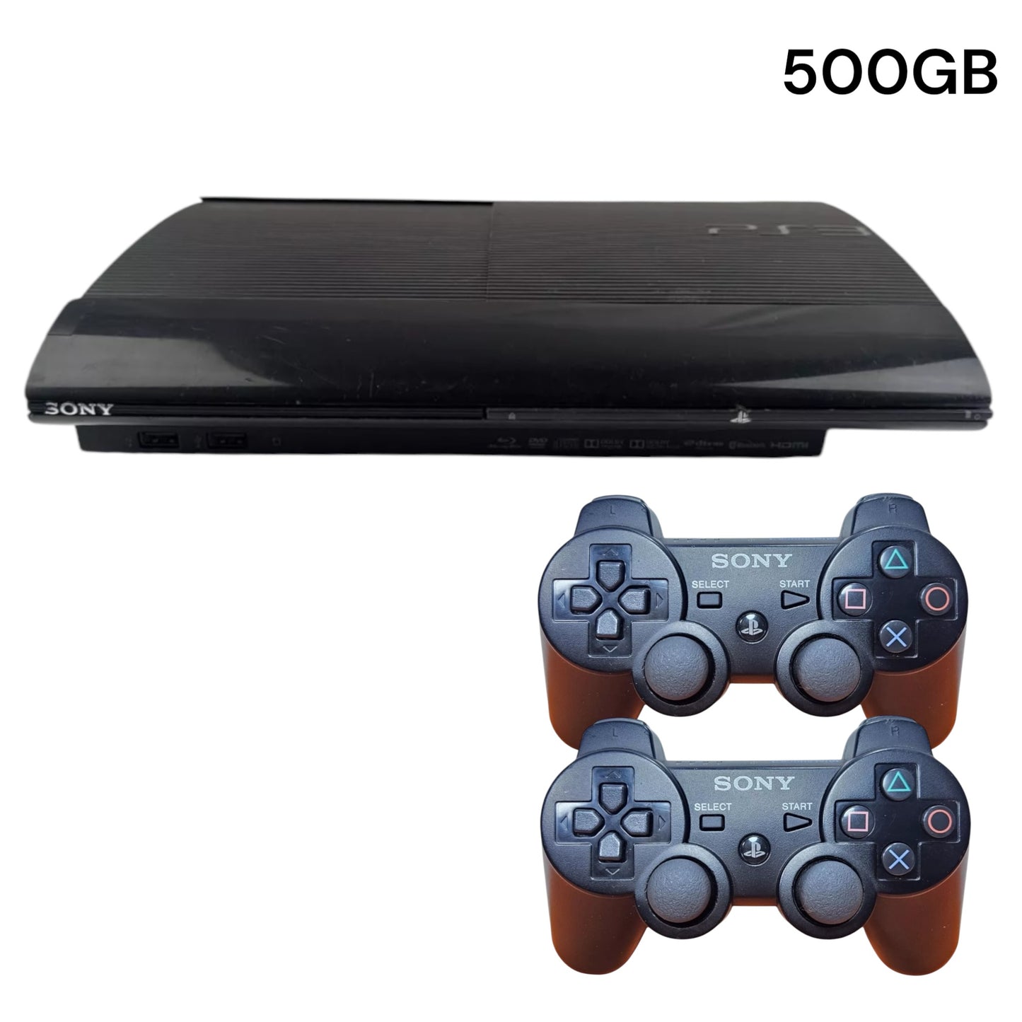 PlayStation 3 SuperSlim 500GB Console + 2x DualShock 3 Controller’s