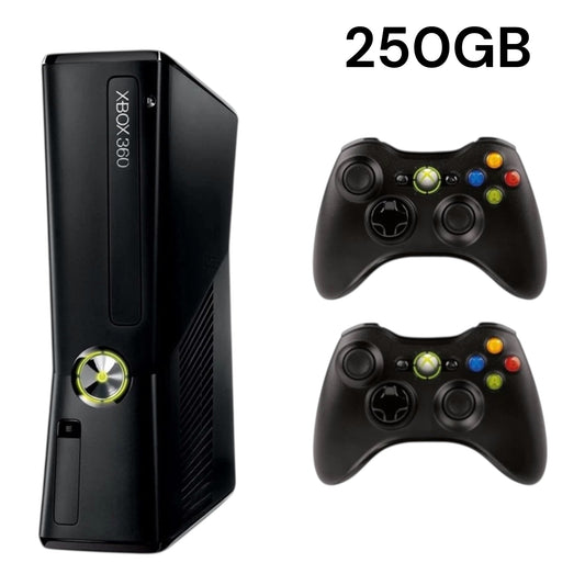 Xbox 360 Slim 250GB + 2 Controller’s