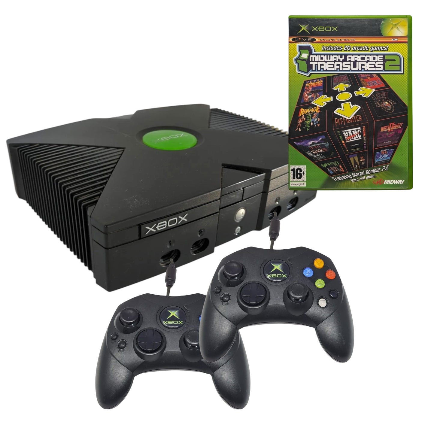 Microsoft Xbox Classic Starter Pack: Console + 2 Controller’s + Midway Arcade Treasure 2