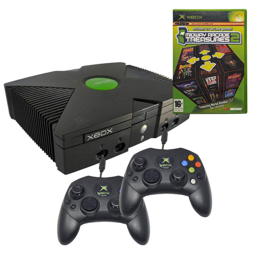 Microsoft Xbox Classic Starter Pack: Console + 2 Controller’s + Midway Arcade Treasure 2