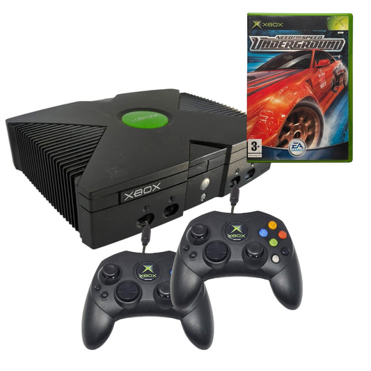Microsoft Xbox Classic Starter Pack: Console + 2 Controller’s + NFS Underground