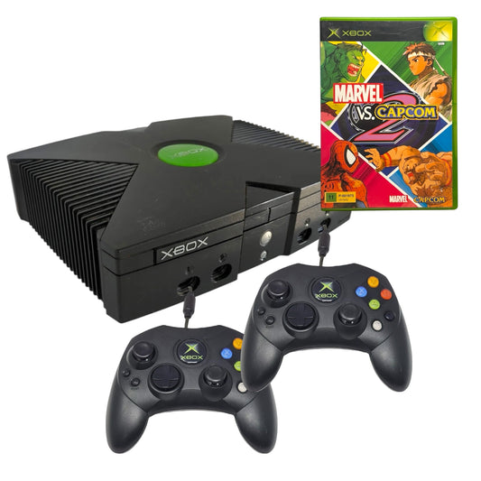 Microsoft Xbox Classic Starter Pack: Console + 2 Controller’s + Marvel vs Capcom 2