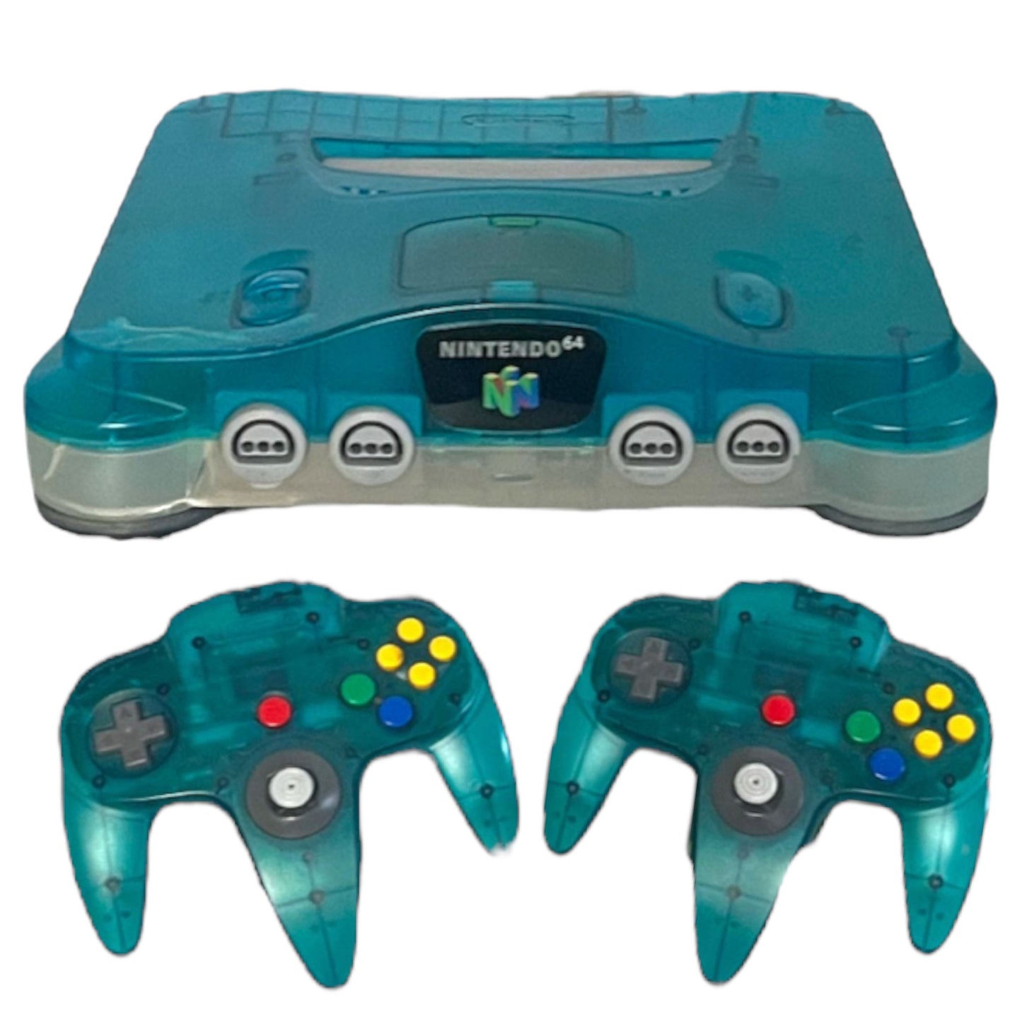 Nintendo 64 Crystal Ice Blue Console + 2 Controllers N64