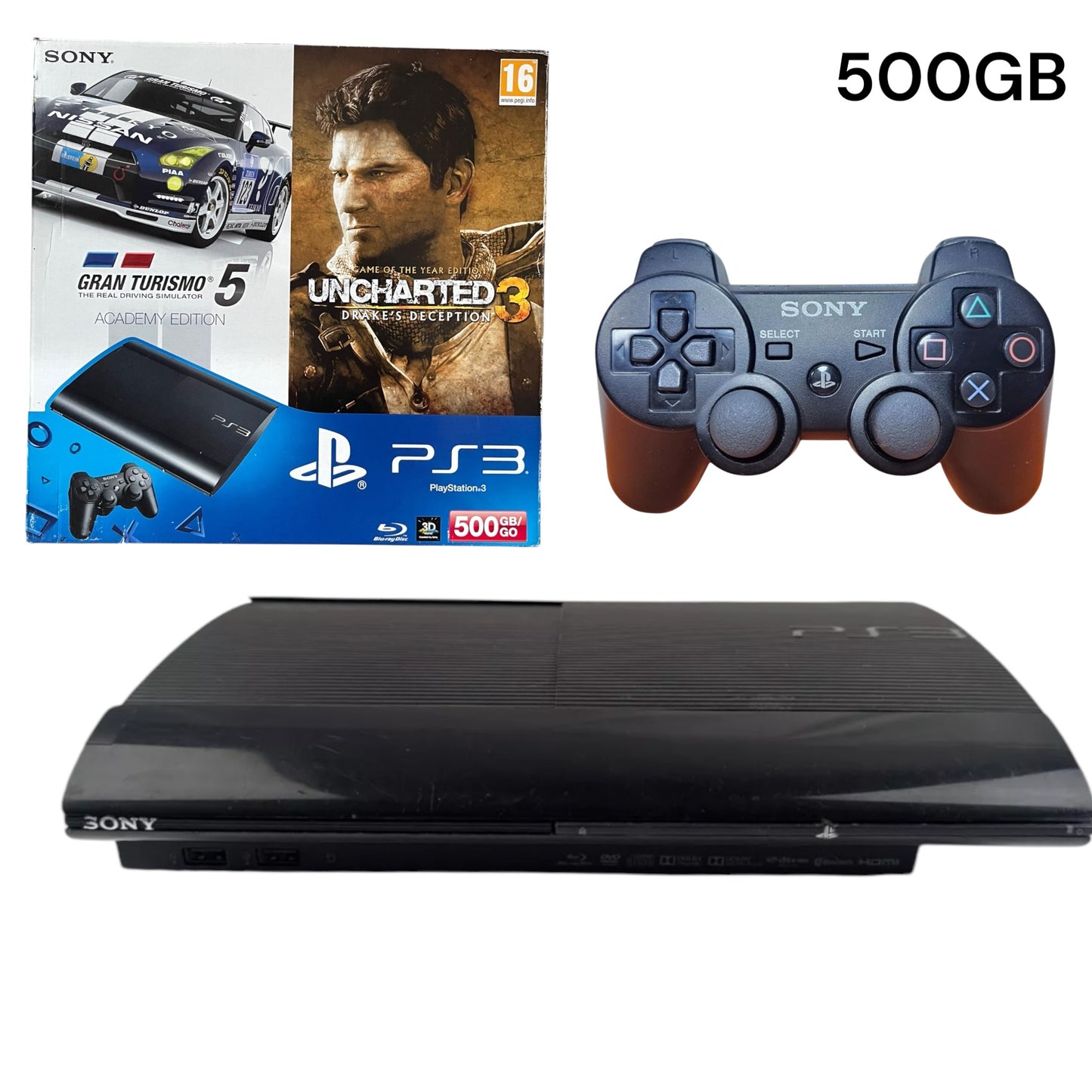 PlayStation 3 SuperSlim 500Gb + DualShock 3 Controller