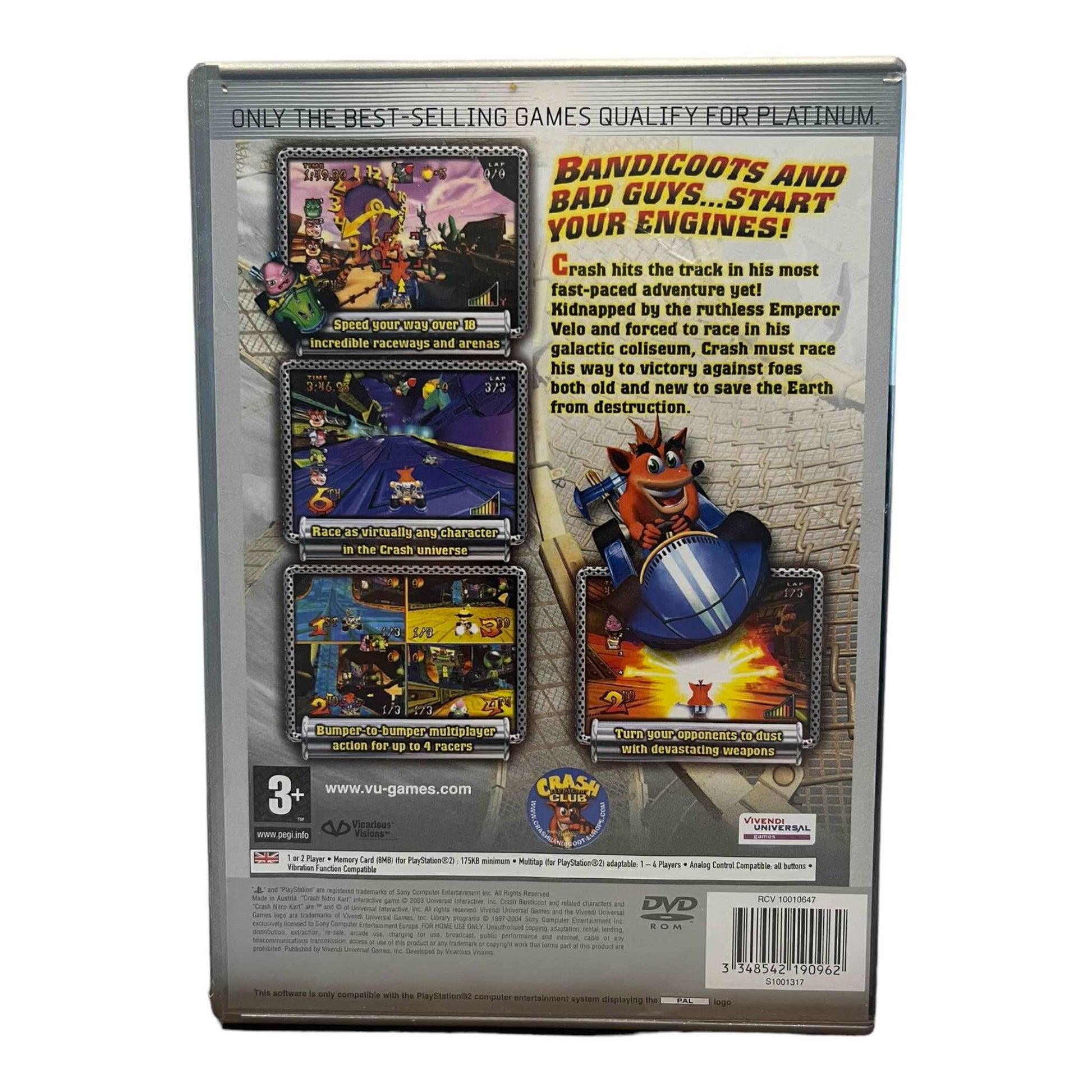 Crash: Nitro Kart - PS2 - Platinum