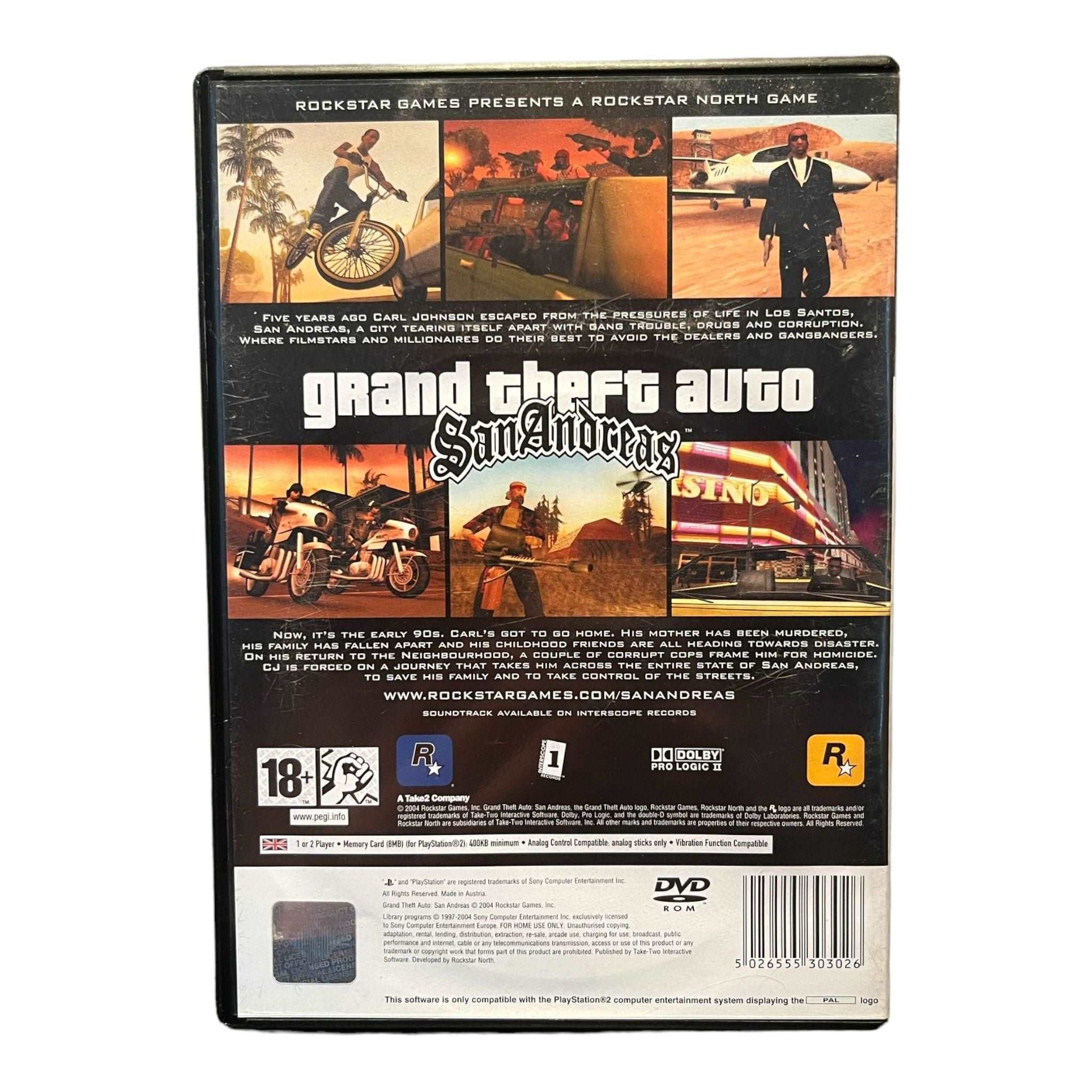 GTA San Andreas PS2 version Pal FR scellé/blister GTA San Andreas PS2 version Pal FR scellé/blister